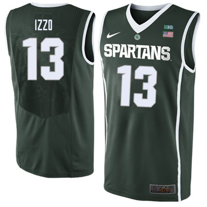 Men Michigan State Spartans #13 Steven Izzo NCAA Nike Authentic Green 2019-20 College Stitched Basketball Jersey QJ41W11AP